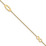 14k Polished Infinity and Heart Anklet with Extender - Total Anklet