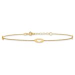 14k Polished Infinity and Heart Anklet with Extender - Total Anklet - Image 3