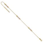 14K Two-tone with White Rhodium 3-Station Flowers Plus Extender - Total Anklet - Image 5