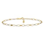 14k Two-tone Twisted Links and Mirror Beads Plus Extender - Total Anklet - Image 3