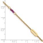 14k Polished Red Corundum Beads and Ovals Plus Extender - Total Anklet - Image 6
