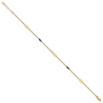 14k Polished Blue Spinel Beads and Ovals Plus Extender - Total Anklet - Image 2