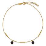 14K Polished Round Onyx Dangles and Bars Plus Extender - Total Anklet - Image 4