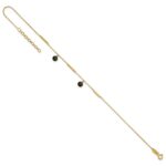 14K Polished Round Onyx Dangles and Bars Plus Extender - Total Anklet - Image 5
