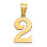 14k Polished Number 2 Pendant