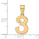 14k Polished Number 3 Pendant - Image 3