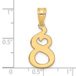14k Polished Number 8 Pendant - Image 2