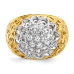 IBGoodman 10k Two-tone Men's Polished Filigree 1 Carat AA Quality Diamond Round Cluster Ring Mounting - Image 4