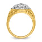 IBGoodman 14k Two-Tone 1 carat Lab Grown Diamond VS/SI+ G+ Complete Men's Cluster Ring - Image 2