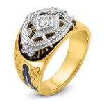IBGoodman 10k Two-tone Men's Polished and Textured Blue Lodge Master Masonic Ring Mounting - Image 6