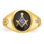 IBGoodman 10k Men's Polished and Grooved Blue Lodge Master Masonic Ring Mounting - Image 4