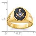 IBGoodman 14k Men's Polished and Grooved with Oval Onyx Blue Lodge Master Masonic Ring - Image 8