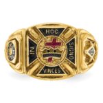 IBGoodman 14k Men's Polished and Textured with Multi-color Enamel Knights Templar Masonic Ring - Image 4