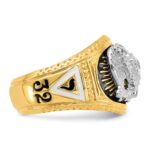IBGoodman 14k Two-tone Men's Polished and Textured with Multi-color Enamel and Diamond 32nd Degree Scottish Rite Masonic Ring - Image 9