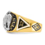 IBGoodman 14k Two-tone Men's Polished and Textured with Multi-color Enamel and Diamond 32nd Degree Scottish Rite Masonic Ring - Image 3