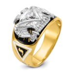 IBGoodman 14k Two-tone Men's Polished and Textured with Multi-color Enamel and Diamond 32nd Degree Scottish Rite Masonic Ring - Image 6
