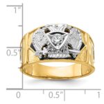 IBGoodman 14k Two-tone Men's Polished and Textured 32nd Degree Scottish Rite Masonic Ring Mounting - Image 8