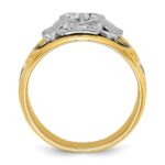 IBGoodman 10k Two-tone Men's Polished and Textured with Black and White Enameled and Diamond 32nd Degree Scottish Rite Masonic Ring - Image 3