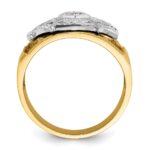 IBGoodman 14k Two-tone Men's Polished and Textured with Blue and Black Enamel Diamond Blue Lodge Master Masonic Ring - Image 2