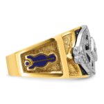 IBGoodman 14k Two-tone Men's Polished and Textured Blue Lodge Master Masonic Ring Mounting - Image 9