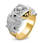 IBGoodman 14k Two-tone Men's Polished and Textured Double Eagle Masonic Shriner's Ring Mounting - Image 6