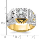 IBGoodman 14k Two-tone Men's Polished and Textured Double Eagle Masonic Shriner's Ring Mounting - Image 8