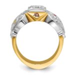 IBGoodman 10k Two-tone Men's Polished and Textured with Multi-color Enamel and Diamond Knights Templar Masonic Shriner's Ring - Image 2