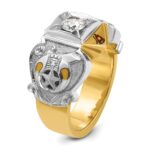 IBGoodman 10k Two-tone Men's Polished and Textured with Multi-color Enamel and Diamond Knights Templar Masonic Shriner's Ring - Image 6