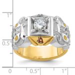 IBGoodman 14k Two-tone Men's Polished and Textured with Multi-color Enamel and Diamond Masonic Shriner's Ring - Image 8
