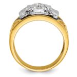 IBGoodman 14k Two-tone Men's Polished and Textured 32nd Degree Scottish Rite Masonic Ring Mounting - Image 2