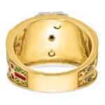 IBGoodman 14k Two-tone Men's Polished and Textured 32nd Degree Scottish Rite Masonic Ring Mounting - Image 7