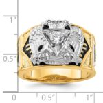 IBGoodman 14k Two-tone Men's Polished and Textured with Multi-color Enamel and Diamond 32nd Degree Scottish Rite Masonic Ring - Image 3