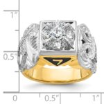 IBGoodman 14k Two-tone Men's Polished and Textured Double Eagle Masonic Shriner's Ring Mounting - Image 3