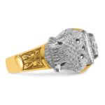 IBGoodman 14k Two-tone Men's Polished and Textured with Black Enamel and Diamond 32nd Degree Scottish Rite Masonic Ring - Image 7