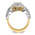 IBGoodman 14k Two-tone Men's Polished and Textured Double Eagle Masonic Shriner's Ring Mounting - Image 2