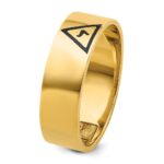IBGoodman 10k Men's Polished with Black Enamel 14th Degree Grand Elect Masonic Ring - Image 6