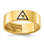 IBGoodman 14k Men's Polished with Black Enamel 14th Degree Grand Elect Masonic Ring