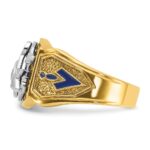 IBGoodman 14k Two-tone Men's Polished and Textured Blue Lodge Master Masonic Ring Mounting - Image 3