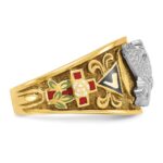IBGoodman 14k Two-tone Men's Polished and Textured with Multi-color Enamel Active 33rd Degree Masonic Ring - Image 8