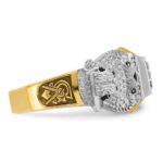 IBGoodman 14k Two-tone Men's Polished and Textured 32nd Degree Scottish Rite Masonic Ring Mounting - Image 7