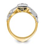 IBGoodman 14k Two-tone Men's Polished and Textured with Multi-color Enamel and Diamond Double Eagle Masonic Shriner's Ring - Image 2
