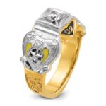 IBGoodman 14k Two-tone Men's Polished and Textured Double Eagle Masonic Shriner's Ring Mounting - Image 8