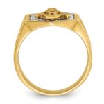 IBGoodman 14k Two-tone Men's Polished and Textured Sun Ray Blue Lodge Master Masonic Ring - Image 2