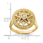 IBGoodman 14k Women's Polished and Textured Eastern Star Masonic Ring Mounting - Image 7