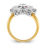 IBGoodman 14k Two-tone Women's Polished and Beaded Eastern Star Masonic Ring Mounting - Image 2