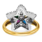 IBGoodman 10k Two-tone Women's Polished and Beaded Eastern Star Masonic Ring Mounting - Image 5