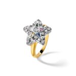 IBGoodman 10k Two-tone Women's Polished and Beaded Eastern Star Masonic Ring Mounting - Image 9