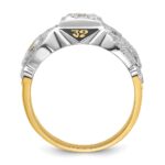 IBGoodman 14k Two-tone Men's Polished and Textured Double Eagle Masonic Shriner's Ring Mounting - Image 2