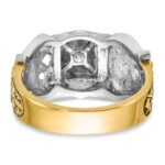 IBGoodman 14k Two-tone Men's Polished and Textured with Black Enamel and Diamond Double Eagle Masonic Shriner's Ring - Image 7
