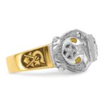 IBGoodman 14k Two-tone Men's Polished and Textured Double Eagle Masonic Shriner's Ring Mounting - Image 9